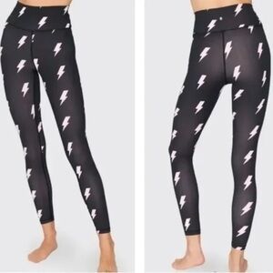 Spiritual Gangster NWOT Black Lightning Print Women's Leggings XS